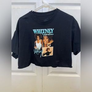 Black Whitney Huston Crop Top Size Large